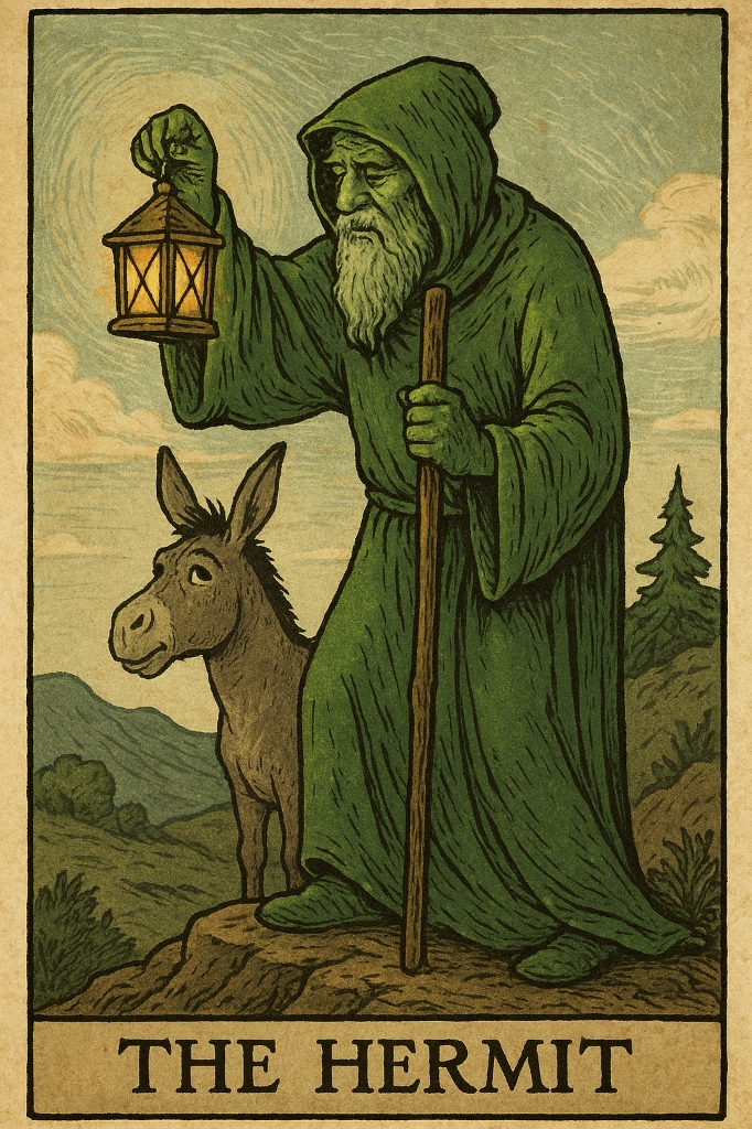 Shrek as The Hermit Tarot Card
